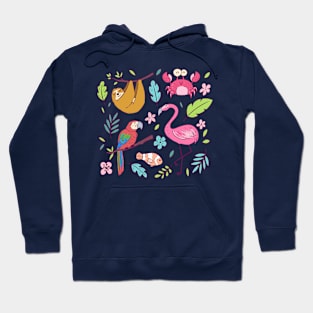 Tropical Animal Hand Drawn Hoodie